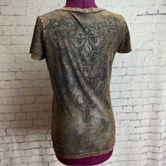 Vintage vocal brown fluer de Lis embellished tshirt size medium - Picture 4 of 8